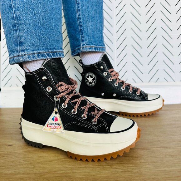 Converse Shoes - 🤩Converse Run Star Hike Women Shoes 6.5 Platform Leather Hi Top A04306C Black